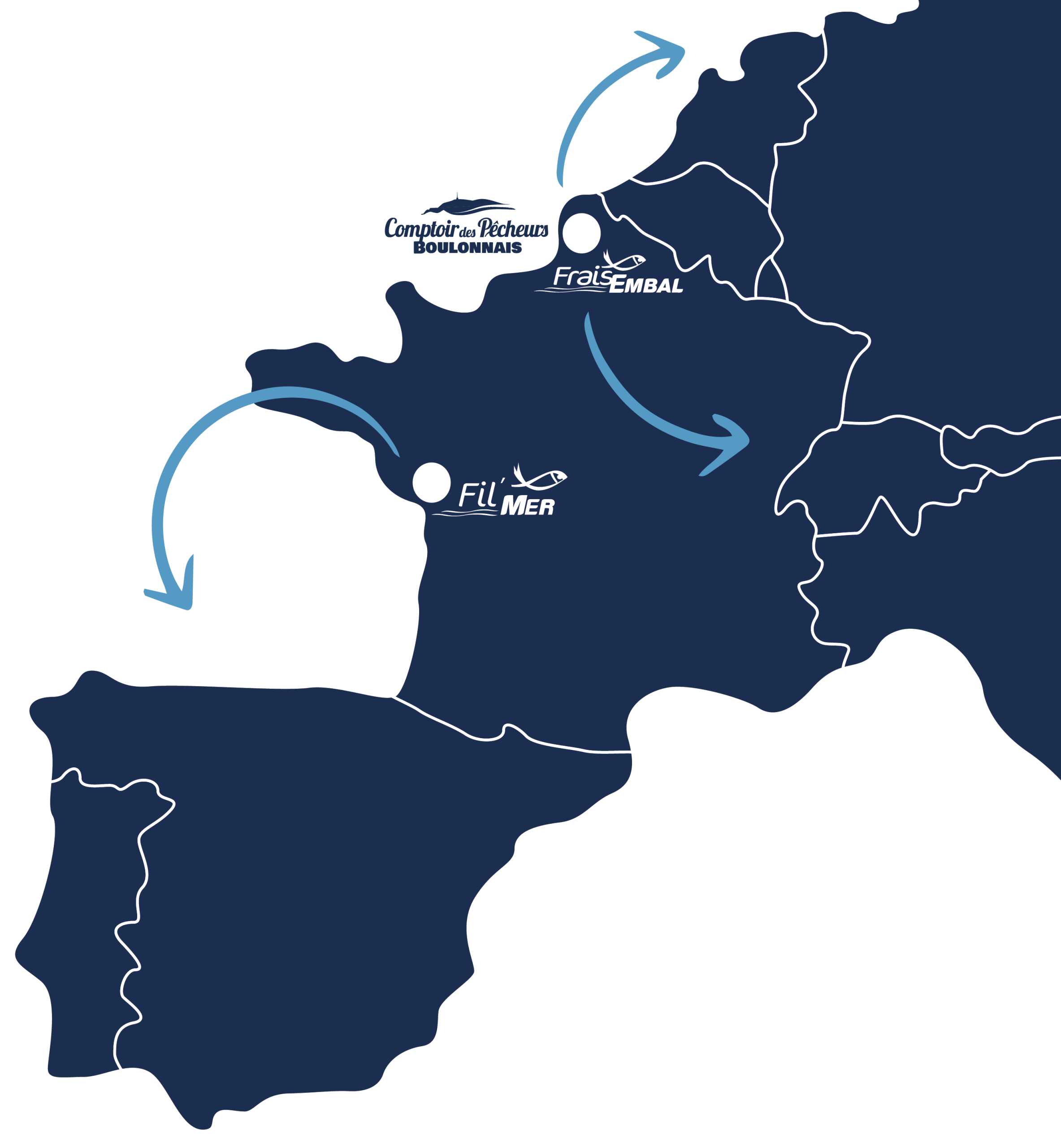Carte de France — implantation Fil-Mer